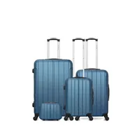 set de 3 valises blue star bluestar - set de 4 abs napoli-c - bleu paon