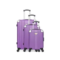 set de 3 valises lpb - set de 3 abs amelie-a 4 roues - violet