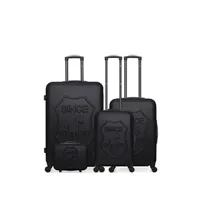set de 3 valises gentleman farmer - set de 4 abs damon-c 4 roues - noir