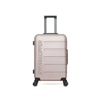 valise swiss kopper - valise weekend abs aigle 4 roues 65 cm - rose dore