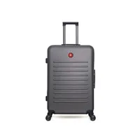 valise swiss kopper - valise grand format abs wil 4 roues 75 cm - gris fonce