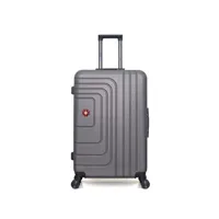 valise swiss kopper - valise grand format abs rüti 4 roues 75 cm - gris fonce