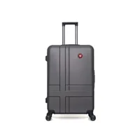 valise swiss kopper - valise grand format abs uster 4 roues 75 cm - gris fonce