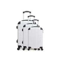 set de 3 valises lpb - set de 3 abs hambourg 4 roues - blanc