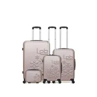 set de 3 valises lpb - set de 4 abs eleonor-c 4 roues - rose dore
