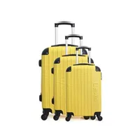 set de 3 valises lpb - set de 3 abs hambourg 4 roues - jaune