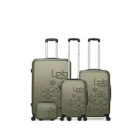 set de 3 valises lpb - set de 4 abs eleonor-c 4 roues - kaki dore