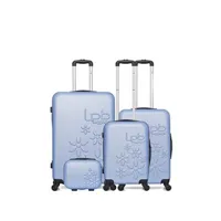 set de 3 valises lpb - set de 4 abs eleonor-c 4 roues - bleu dore