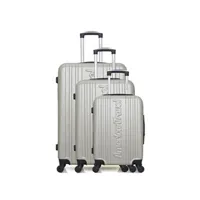 set de 3 valises american travel - set de 3 abs springfield 4 roues - kaki