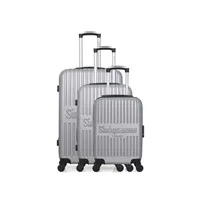 set de 3 valises sinéquanone set de 3 valises rigides 3 eos-a - gris