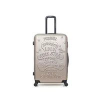 valise lulu castagnette valise taille moyenne rigide 60cm lulu rock star - beige