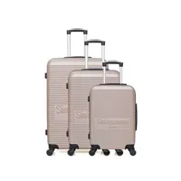 set de 3 valises sinéquanone set de 3 valises rigides 3 demeter - rose dore