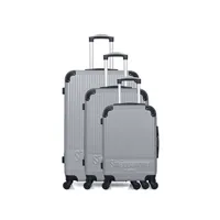 set de 3 valises sinéquanone set de 3 valises rigides rhea - gris