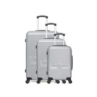 set de 3 valises sinéquanone set de 3 valises rigides 3 demeter - gris