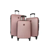set de 3 valises bleu cerise set de 3 valises cactus rose - ca10553