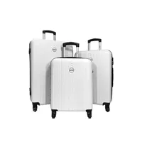 set de 3 valises bleu cerise set de 3 valises cactus blanc - ca10553