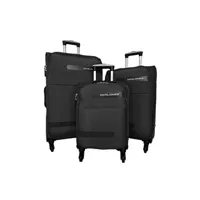 set de 3 valises david jones lot de 3 valises dont 1 valise cabine souples noir