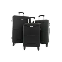 set de 3 valises bleu cerise set de 3 valises cactus noir - ca1048a3