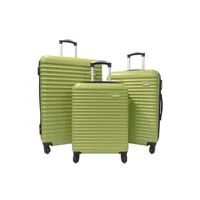 set de 3 valises david jones lot 3 valises rigides dont 1 valise cabine abs vert kaki