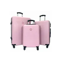 set de 3 valises david jones lot 3 valises rigides dont 1 valise cabine abs rose pale