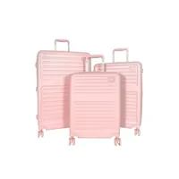 set de 3 valises david jones lot 3 valises rigides extensibles dont 1 cabine tsa rose