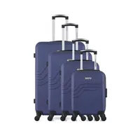set de 3 valises american travel - set de 4 abs queens-m 4 roues - marine