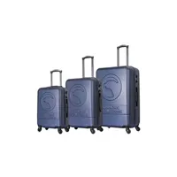 set de 3 valises compagnie de californie ensemble de 3 valises à roulettes navy cc-t243 navy