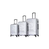 set de 3 valises compagnie de californie ensemble de 3 valises à roulettes silver cc-t243 silver