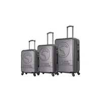 set de 3 valises compagnie de californie ensemble de 3 valises à roulettes dark grey cc-t243 dark grey