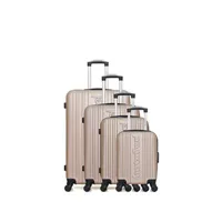 set de 3 valises american travel - set de 4 abs springfield-m 4 roues - beige