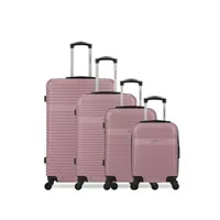 set de 3 valises american travel - set de 4 abs memphis-m 4 roues 75 cm - rose dore