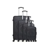 set de 3 valises camps united - set de 4 abs yale-m 75 cm - noir