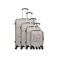 set de 3 valises camps united - set de 4 abs brown-m 75 cm - beige