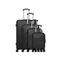 set de 3 valises camps united - set de 4 abs columbia-m 75 cm - noir
