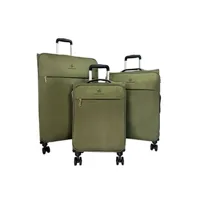 set de 3 valises david jones lot de 3 valises dont 1 cabine souples extensibles kaki