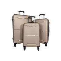 set de 3 valises bleu cerise lot 3 valises rigides dont 1 valise cabine cactus abs champagne