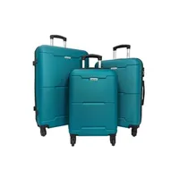set de 3 valises bleu cerise lot 3 valises rigides dont 1 valise cabine cactus abs bleu turquoise