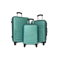 set de 3 valises bleu cerise lot 3 valises rigides dont 1 valise cabine cactus abs bleu
