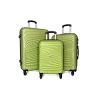 set de 3 valises bleu cerise lot 3 valises rigides dont 1 valise cabine cactus abs kaki