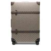 gucci pre-owned x globe-trotter valise à logo gg - tons neutres